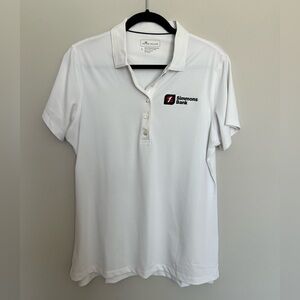 Peter Millar White Embroidered Logo Golf Shirt Size L